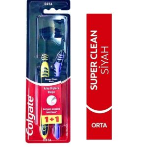 Colgate Süper Clean Black Orta Diş Fırçası 1 + 1