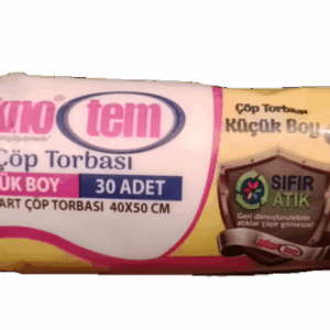 Teknotem Küçük Boy Standart Çöp Poşeti Beyaz 40X50 30 Adet